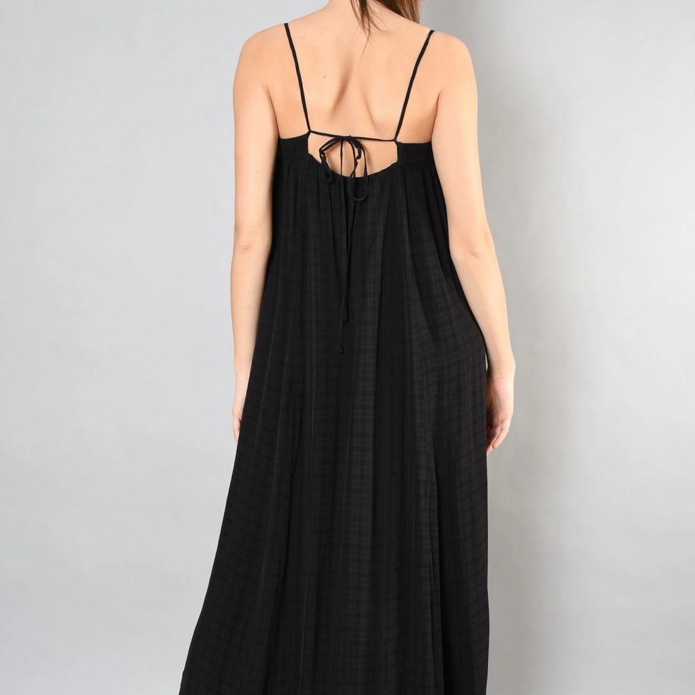 Aritzia Wilfred Chant black plaid maxi dress